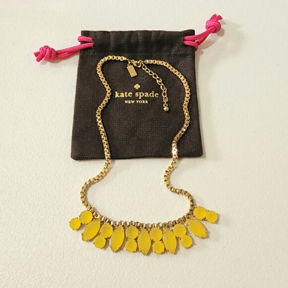 Kate Spade Neon Yellow Marquee Bib Statement Necklace - Picture 3 of 10